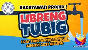 One day Libreng Tubig Promo in the August 2025 billing from Davao City Water District for the Kadayawan!