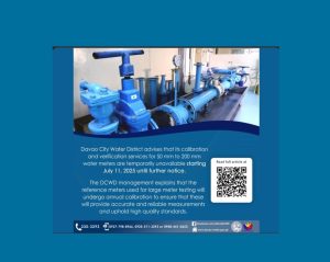 Calibration and Verification Services for 50 mm to 200 mm water meters temporarily unavailable