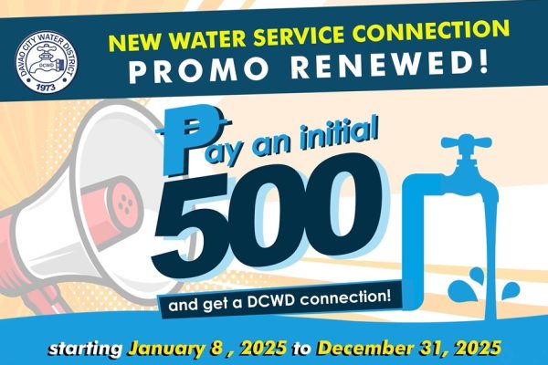 DCWD renews installment offer of PhP500 for New Service Connection and is valid until December 31, 2025
