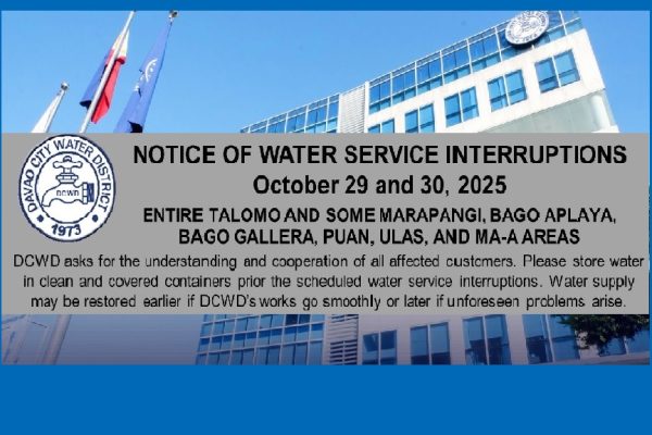 Notice of Water Service Interruptions on October 29 and 30, 2025