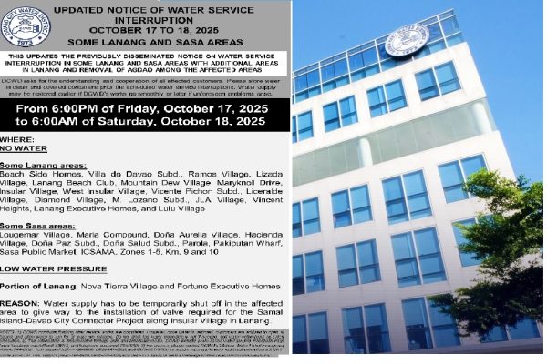 Updated Notice of Water Service Interruption on October 17-18, 2025